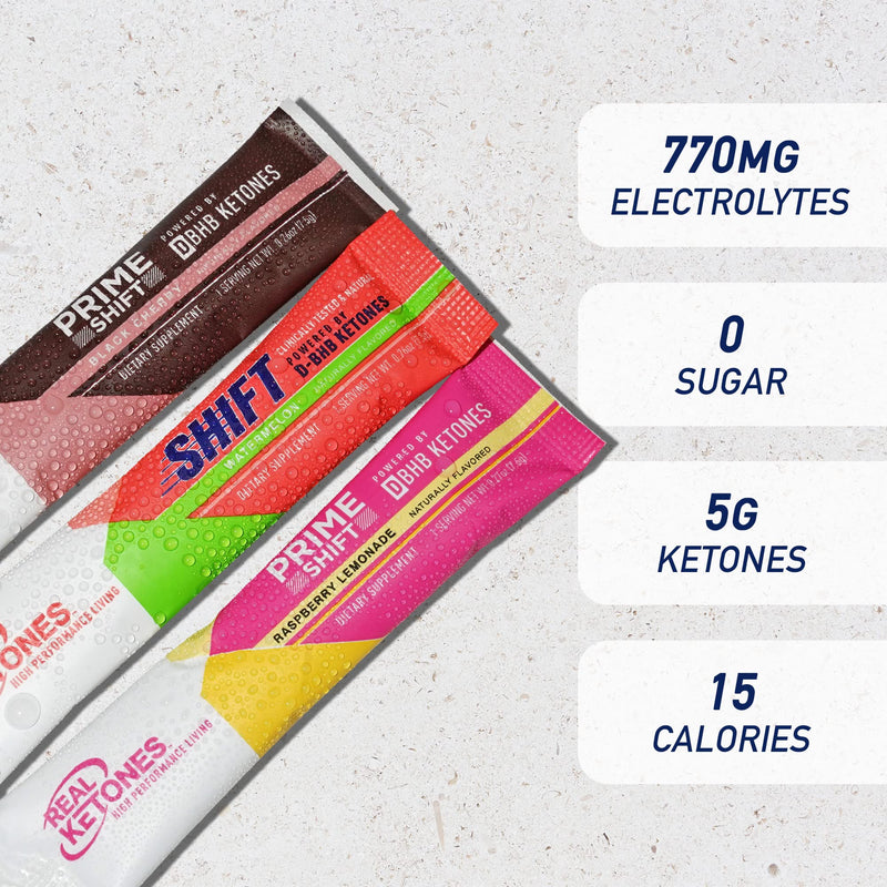 BHB Exogenous Ketones Drink Mix Packets - Real Ketones Keto Electrolytes Powder Packets No Sugar with 4 Main Fasting Electrolytes plus Hydrating Patented Keto BHB Salts - 30 Count Variety Pack Flavor Variety Pack - BeesActive Australia