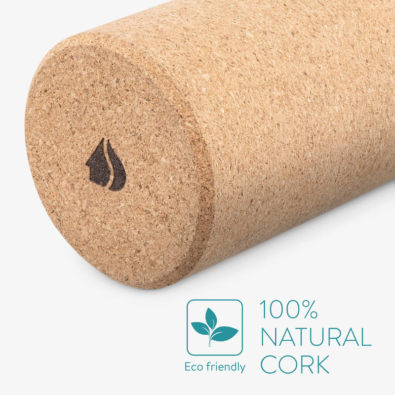 Navaris Cork Massage Roller Ball Set (3 Pieces) - Includes Cork Peanut Roller, Cork Massage Ball, Cork Mini Roller - Rollers for Back and Muscles Ball + Peanut + Roller - BeesActive Australia