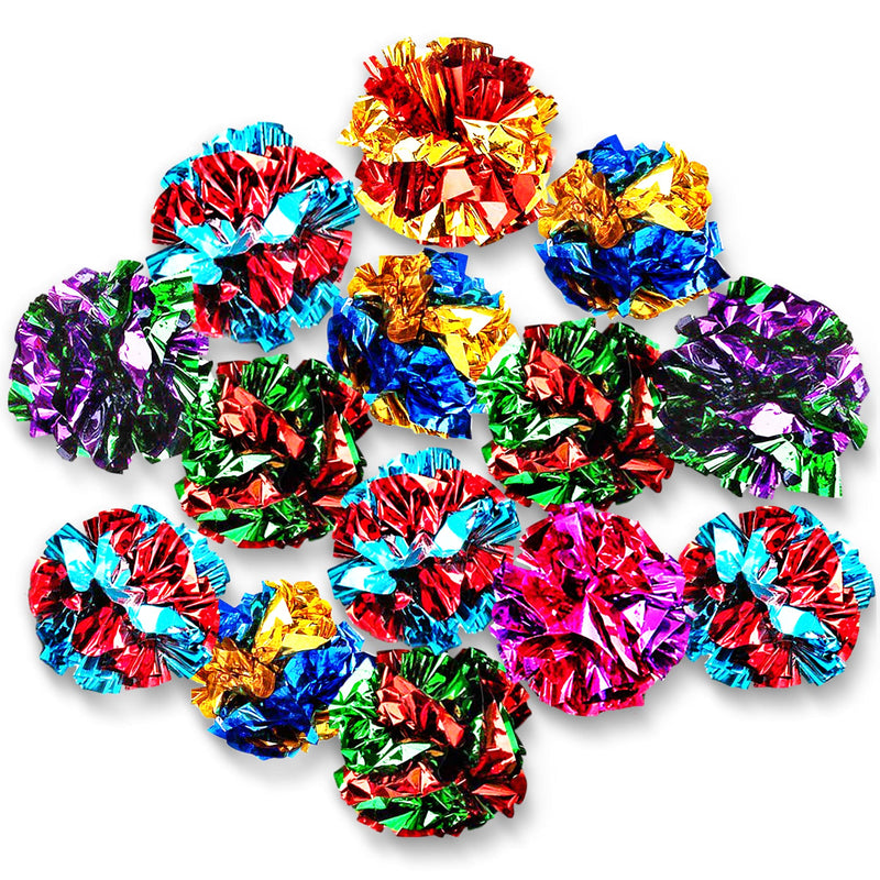 Meric 14-Pack Puppy Mylar Crinkle Balls, Multicolored, Slim Down Chubby Puppy, Great Value Means Lots of Crinkle for Your Cats, Kittens, and Dogs - BeesActive Australia