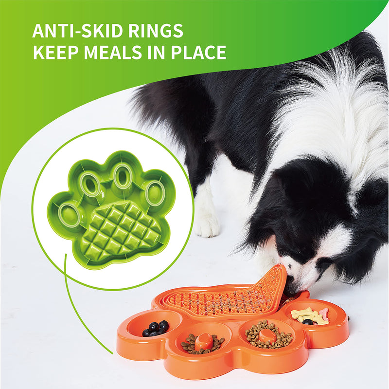 PetDreamHouse PAW 2-in-1 Slow Feeder Interactive Bowl with Removable Lick Mat - Green - BeesActive Australia