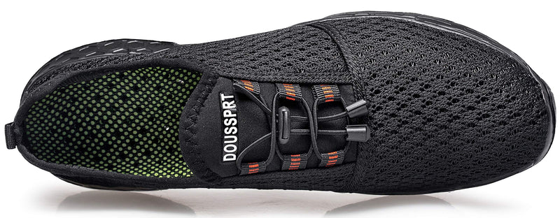 DOUSSPRT Men's Water Shoes Quick Drying Sports Aqua Shoes 8.5 All Black - BeesActive Australia