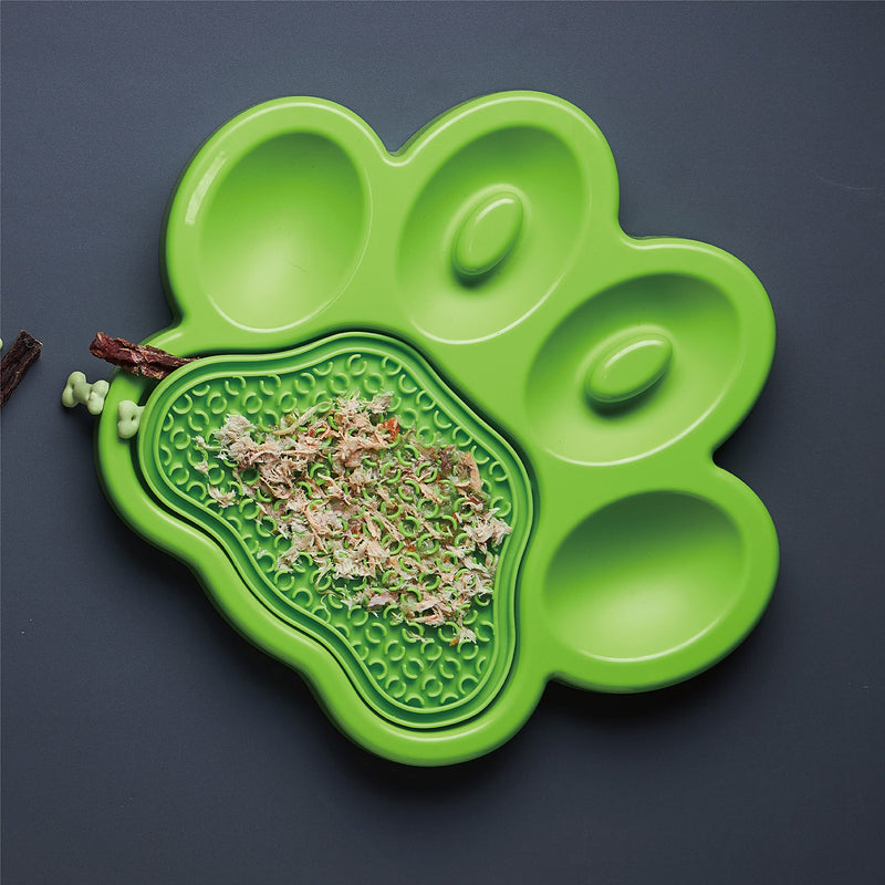 PetDreamHouse PAW 2-in-1 Slow Feeder Interactive Bowl with Removable Lick Mat - Green - BeesActive Australia