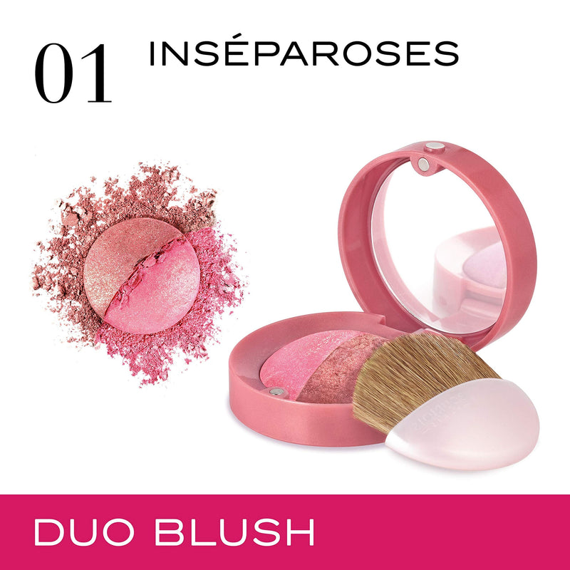 Bourjois DUO BLUSH SCULPT Colour Contouring Blusher 1 Inséparoses, 2.4g 29122058001 23 Pink Duo 2.4 g (Pack of 1) - BeesActive Australia