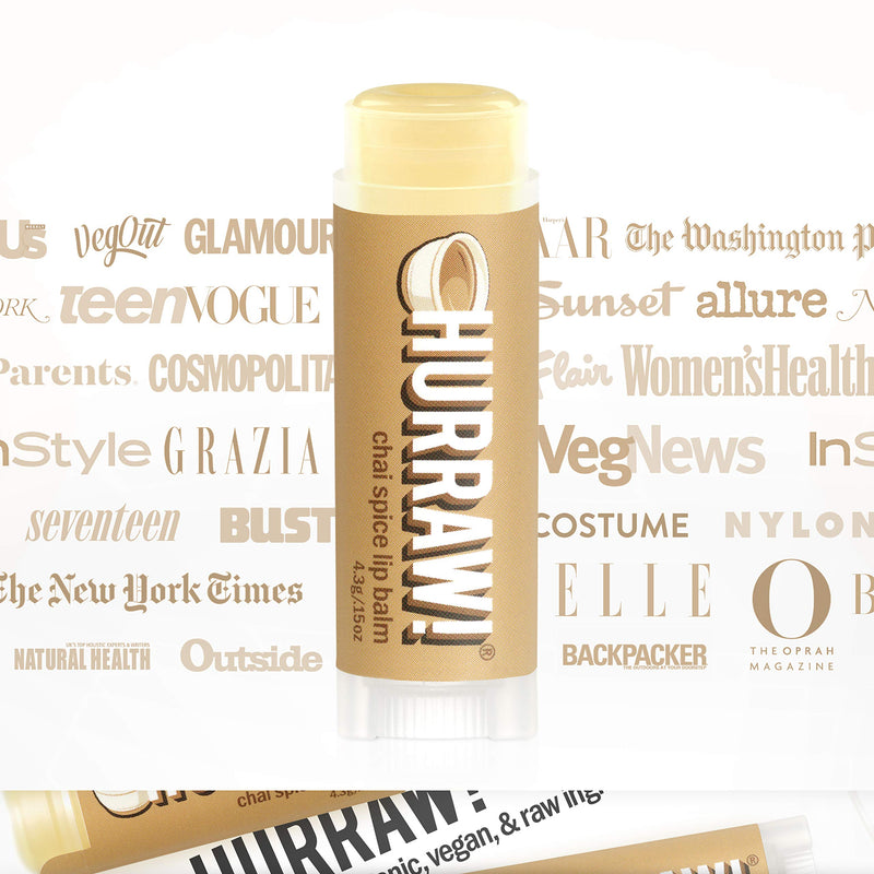 Hurraw! Chai Spice Lip Balm, 3 Pack: Organic, Certified Vegan, Cruelty and Gluten Free. Non-GMO, 100% Natural Ingredients. Bee, Shea, Soy and Palm Free. Made in USA - BeesActive Australia