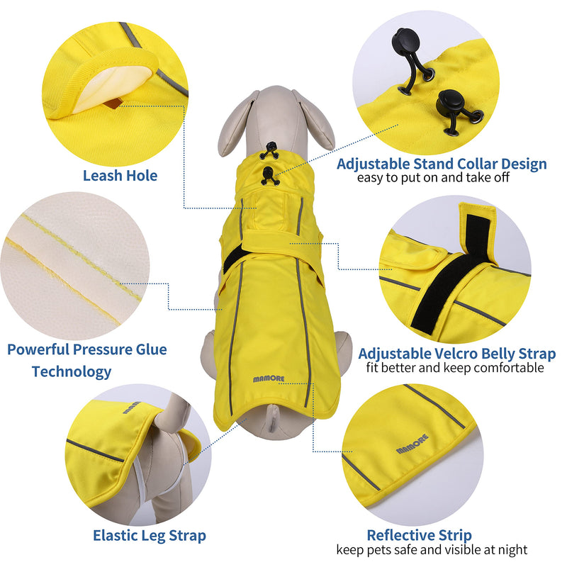 Waterproof Dog Raincoat with Reflective Strip, Adjustable Breathable Rain Coat Jacket with Leash Hole for Pets Small Blue - BeesActive Australia