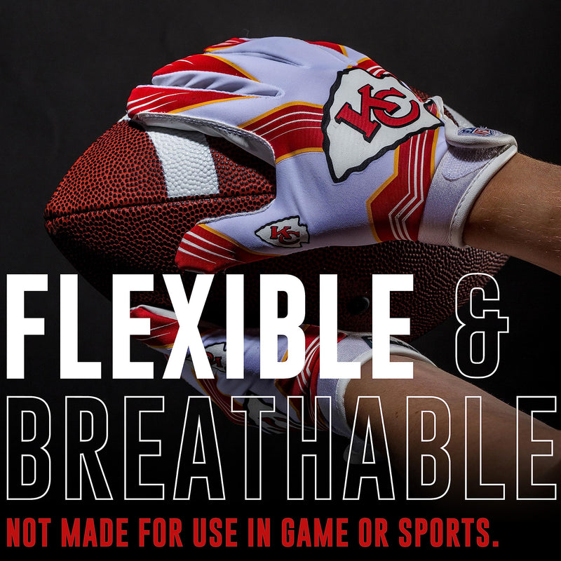 Franklin Sports Youth NFL Football Receiver Gloves - Kids Football Gloves Pair - NFL Team Logos and Silicone Palm - All Youth Sizes - Great Game Gear + Football Costume Accessory Kansas City Chiefs Youth X-Small/Small - BeesActive Australia