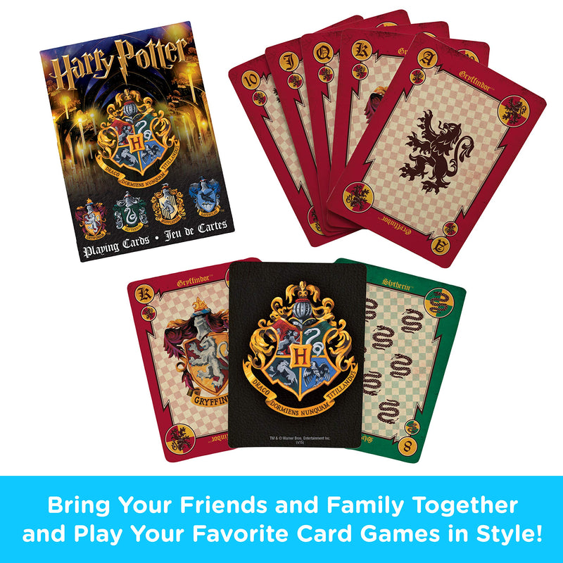 [AUSTRALIA] - AQUARIUS Harry Potter Playing Cards - House Crests Themed Deck of Cards for Your Favorite Card Games - Officially Licensed Harry Potter Merchandise & Collectibles - Poker Size with Linen Finish 