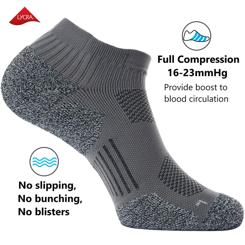 CWVLC Unisex Cushioned Compression Athletic Ankle Socks Multipack Medium 6-pairs Mix-colors - BeesActive Australia
