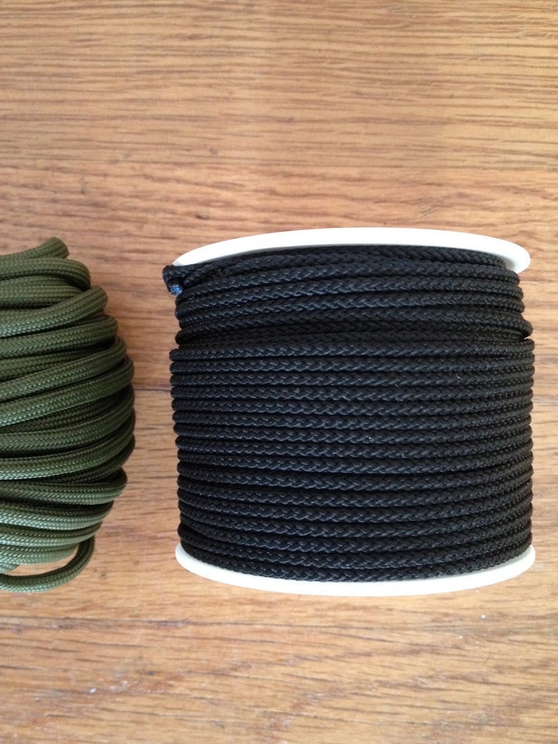 Atwood Rope 1/16 inch Microcord 100 foot spool, Mosquito Cord, 2mm paracord, Micro Parachute Cord - BLACK - BeesActive Australia