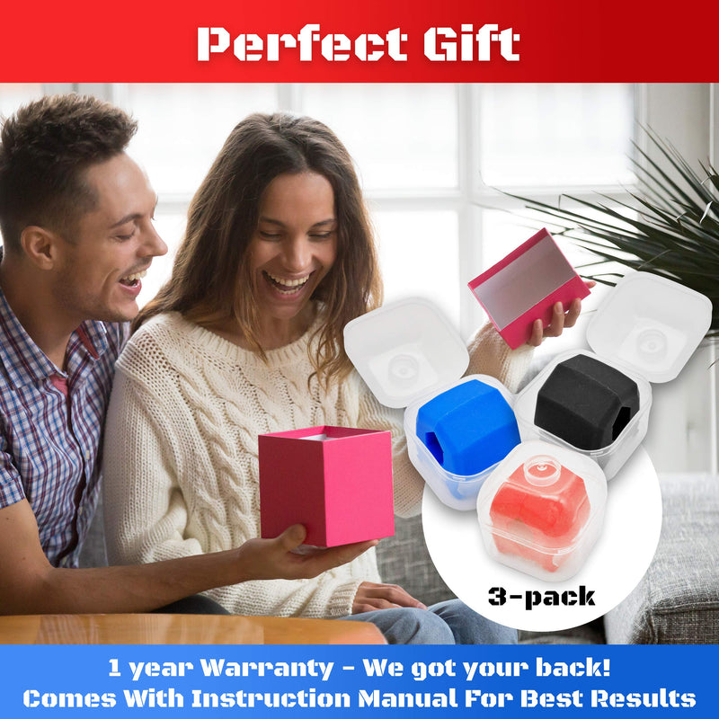 Jawlyne - Jaw Exerciser 3 Pack with 3 Strengths Jawline Toner Exerciser for Men and Women - With Necklace and Storage Containers - BeesActive Australia