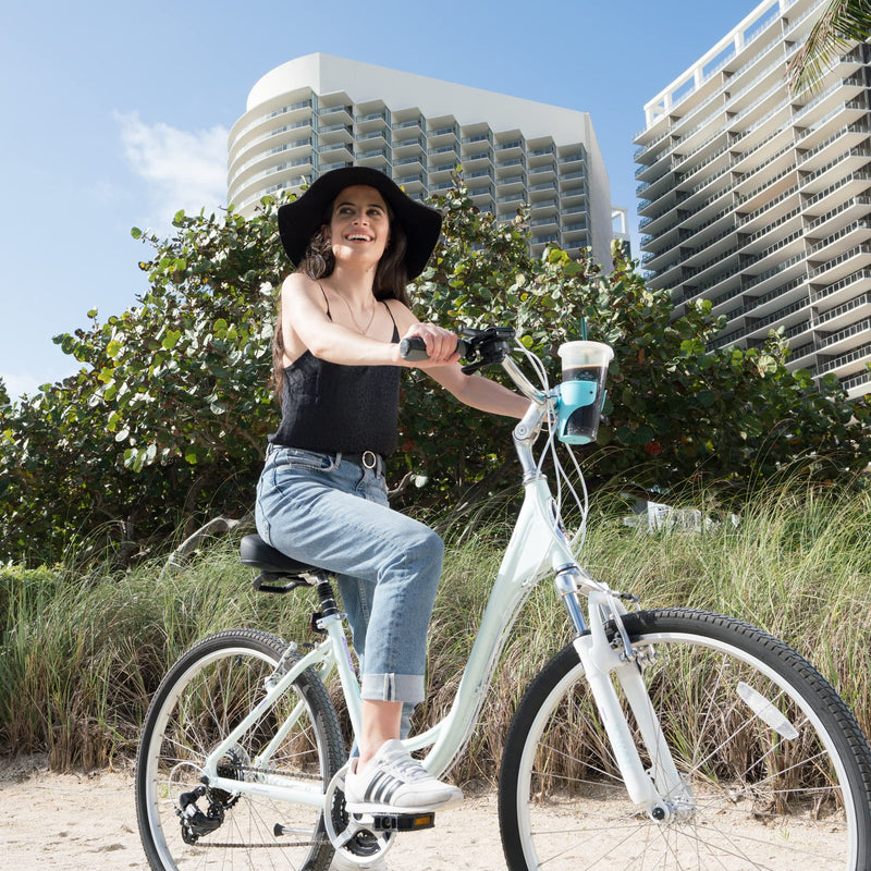 Delta Cycle Expanding Beverage Holder - Bike Cup Holder Handlebar Cruiser for Water Bottles, Coffee Cups and More - Integrated Rubber Pads for Secure Grip - Easy Installation, Durable Construction Grande Beverage Holder - BeesActive Australia