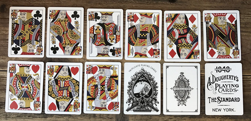 A. Dougherty No.18 Triplicate Dragon Back Playing Card Restoration, Red - BeesActive Australia