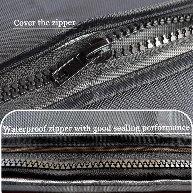 SoGuDio Design with Light Hole Bimini Top Cover,Suitable for 3-4 Bows Bimini Tops,Effectively Prevent The Erosion of UV,sea Water in Summer, Designed with Resin Zipper Bimini Top Canopy black L (68-88IN) - BeesActive Australia