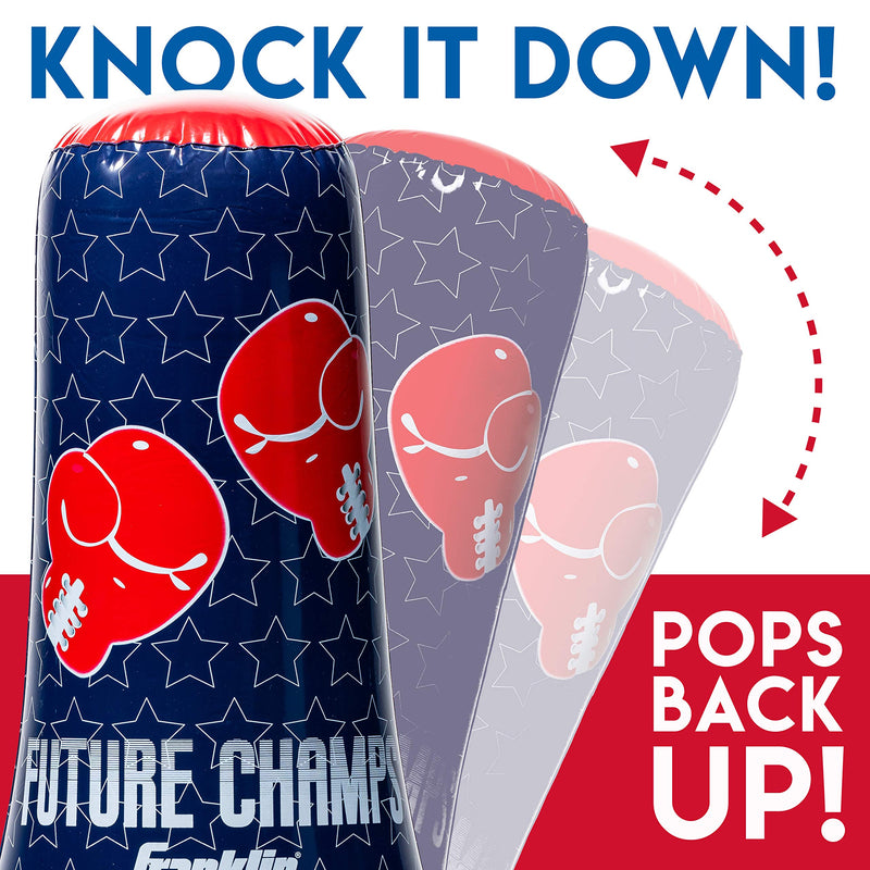 [AUSTRALIA] - Franklin Sports Inflatable Punching Bag & Glove Set - Future Champs - 42 x 19 x 19 inches 