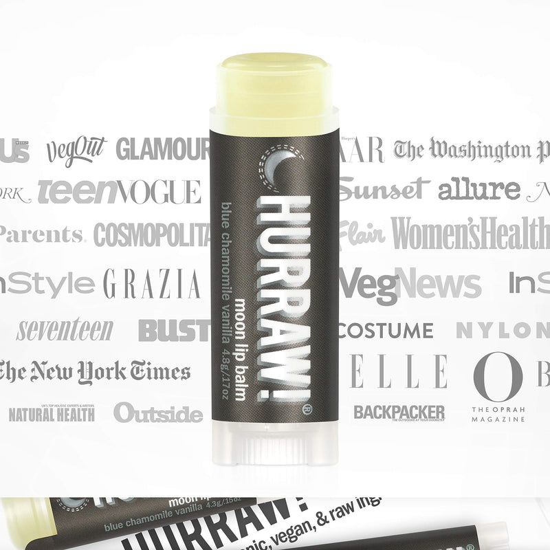 Hurraw! Moon Night Treatment (Blue Chamomile, Vanilla) Lip Balm, 2 Pack: Organic, Certified Vegan, Cruelty and Gluten Free. Non-GMO, 100% Natural Ingredients. Bee, Shea, Soy and Palm Free. Made in USA - BeesActive Australia