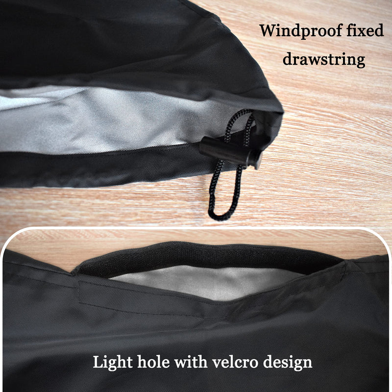 SoGuDio Design with Light Hole Bimini Top Cover,Suitable for 3-4 Bows Bimini Tops,Effectively Prevent The Erosion of UV,sea Water in Summer, Designed with Resin Zipper Bimini Top Canopy black L (68-88IN) - BeesActive Australia