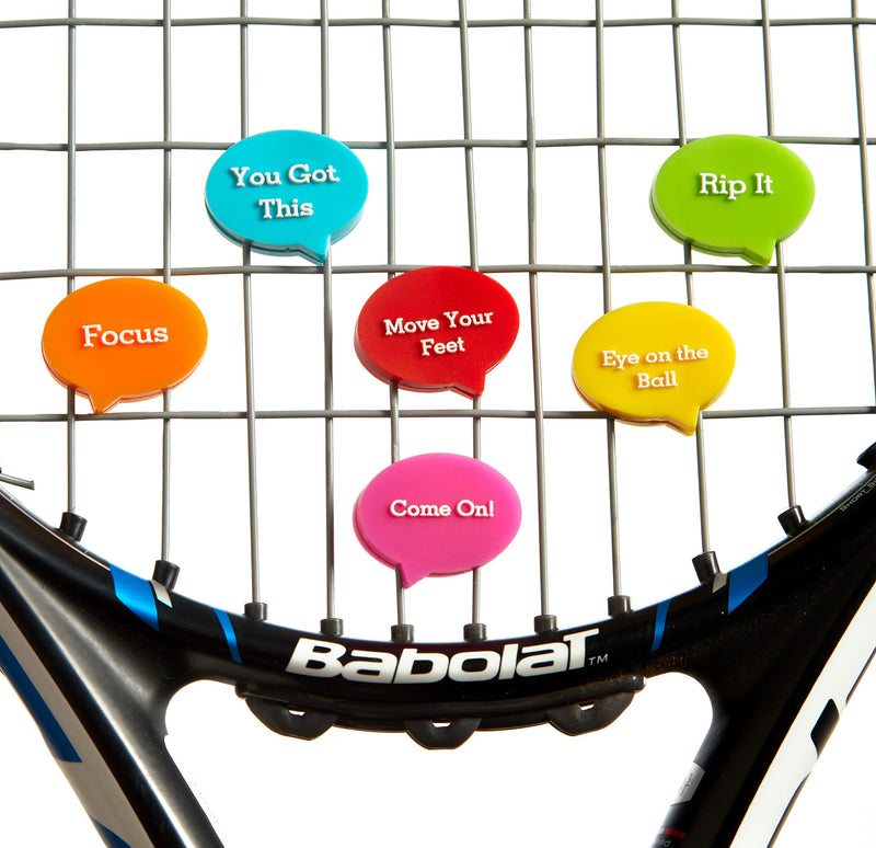 [AUSTRALIA] - Tennis Vibration Dampener in Funny Zipper Gift Pack (Pack of 6). Best Shock Absorber for Your Racket and Strings Mottos 