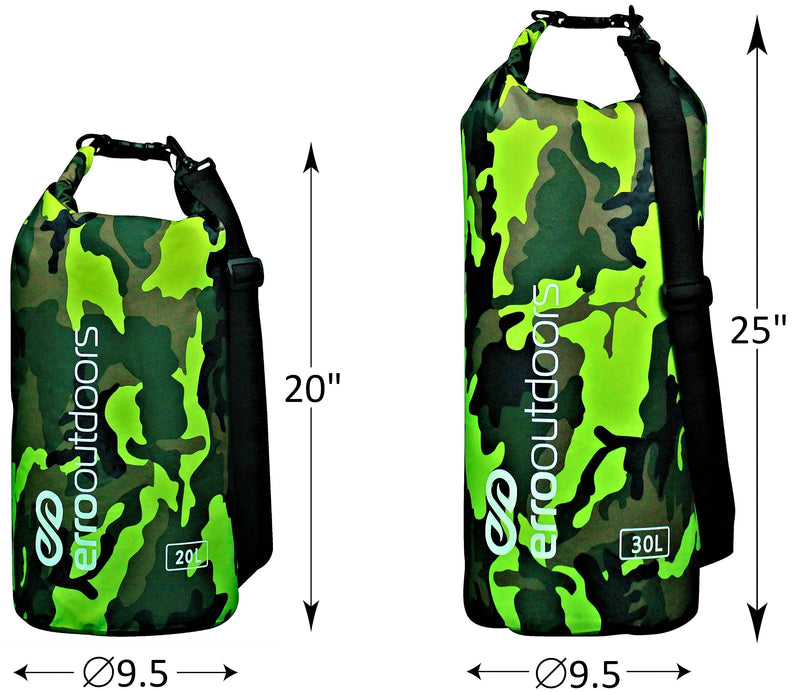 [AUSTRALIA] - Erro Outdoors Waterproof Camo Dry Bag and Waterproof Phone Case for Kayaking, Fishing, Camping Green Camo 20L 