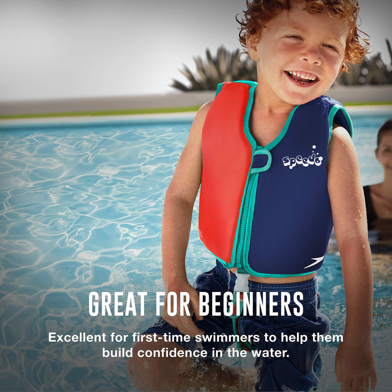 [AUSTRALIA] - Speedo Unisex-Child Swim Flotation Classic Life Vest Begin to Swim UPF 50 Berry/Grape Large 