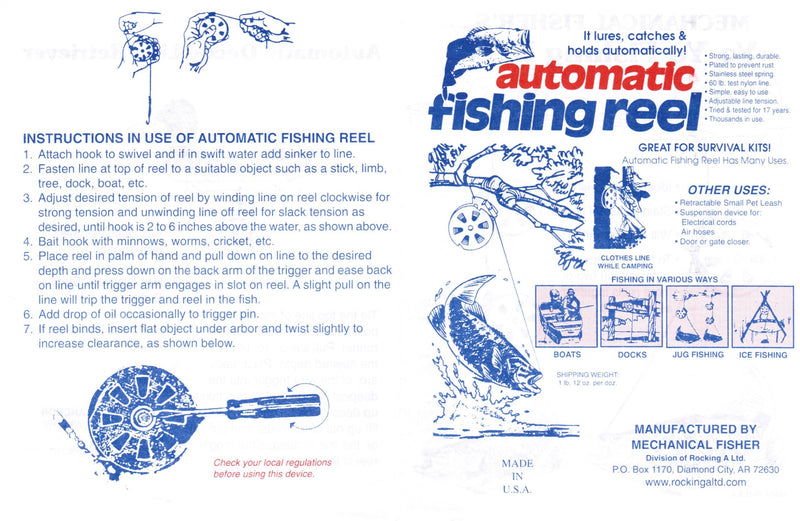 [AUSTRALIA] - 6 Mechanical Fisher's Yo Yo Fishing Reels -Package 1/2 Dozen- Yoyo Fish Trap -(Flat Trigger Model) Standard 