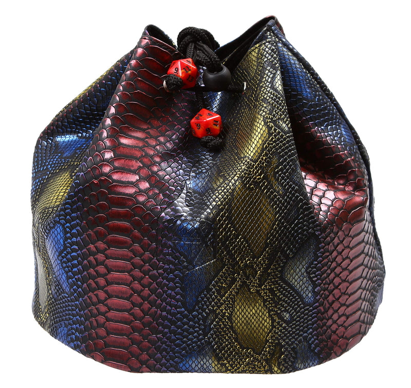 Forged Dice Co. Pouch of The Endless Hoard Dice Bag - Holds Over 1,000 Polyhedral Dice - Dice Storage Bag with Pockets - Perfect for Bulk Dice 7 Storage Sections Rainbow Dragon Skin - BeesActive Australia