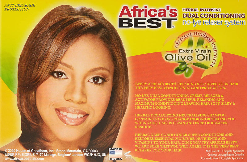 Africas Best Herbal Intensive Dual Conditioning No Lye Relaxer System With Olive Oil - BeesActive Australia