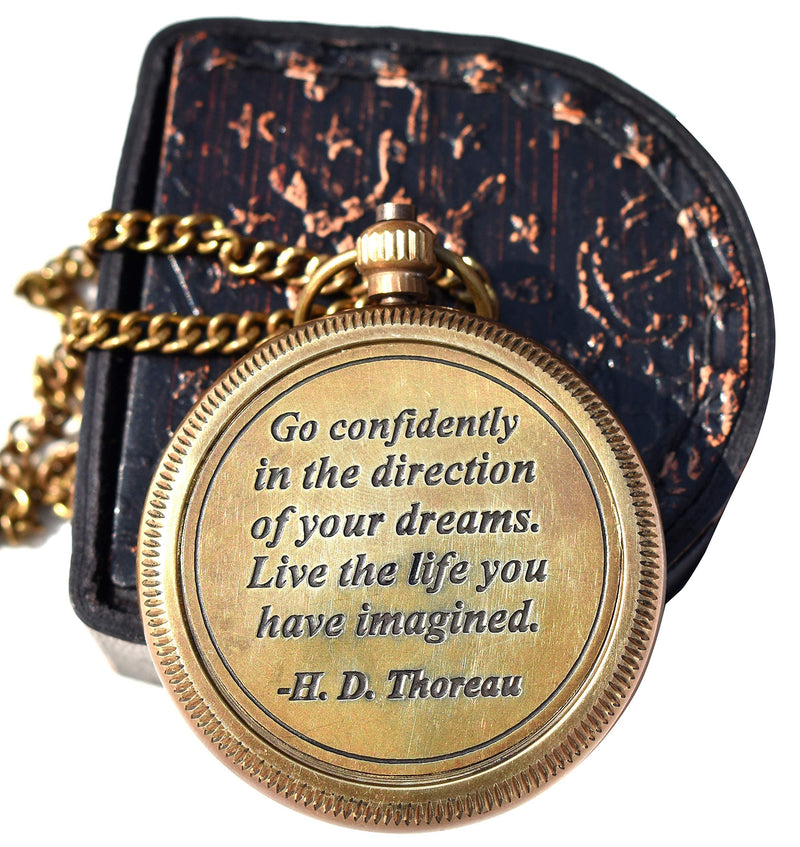 Amazing Art Handicrafts Go Confidently Quote Engraved Compass with Antique Leather case, Camping Compass, Boating Compass,Gift Compass, Graduation Day Gift, Christian Gifts. - BeesActive Australia
