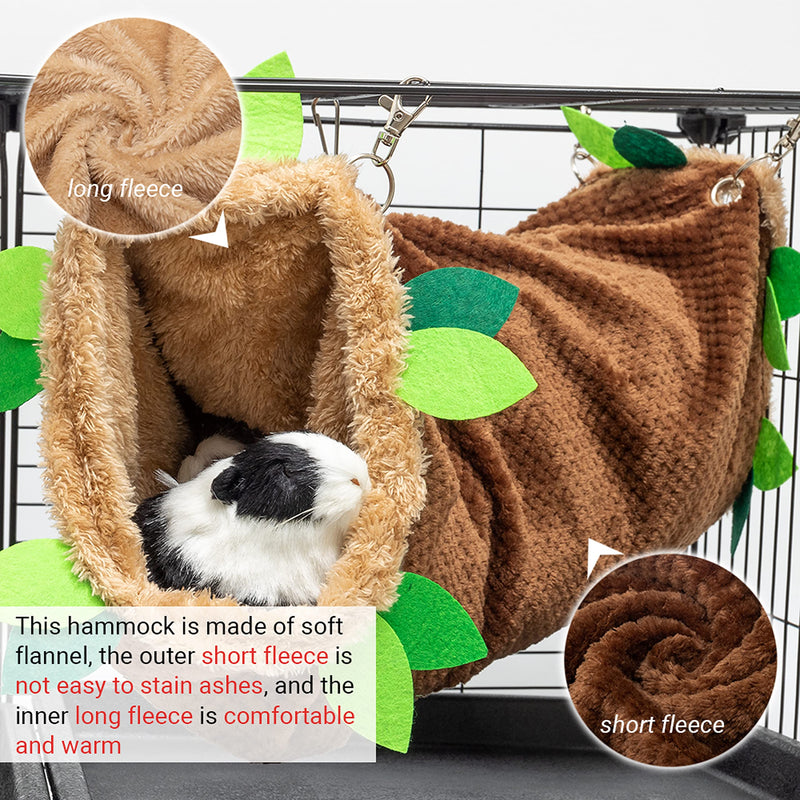 Guinea Pig Tunnel Hammock - Soft Fleece Rat Hammock Hideout for Hamster Ferret Chinchilla Hedgehog Squirrel Small Animals - Swing Pet Hammock House Habitat Cage Accessories for Playing Sleeping - BeesActive Australia