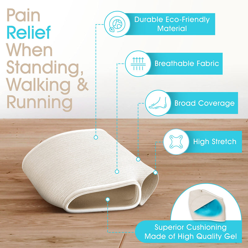 Medipaq® Metatarsal Gel Protector Cushion Pads - 1 Pair of UK Size 7-12 Metatarsal Pads for Women & Men - Ball of Foot Cushion Pads for Heels - Gel Foot Pads for Heels - Mortons Neuroma Pads UK 7 - 12 - BeesActive Australia
