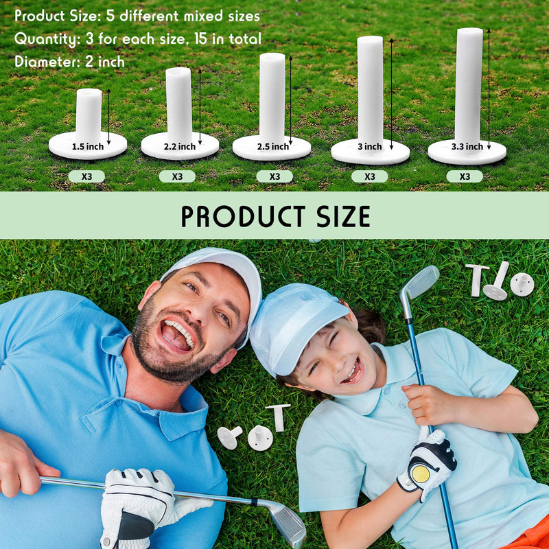 Sumind 15 Pieces Golf Rubber Tees Golf Practice Holder in 5 Different Sizes for Golf Practice - BeesActive Australia