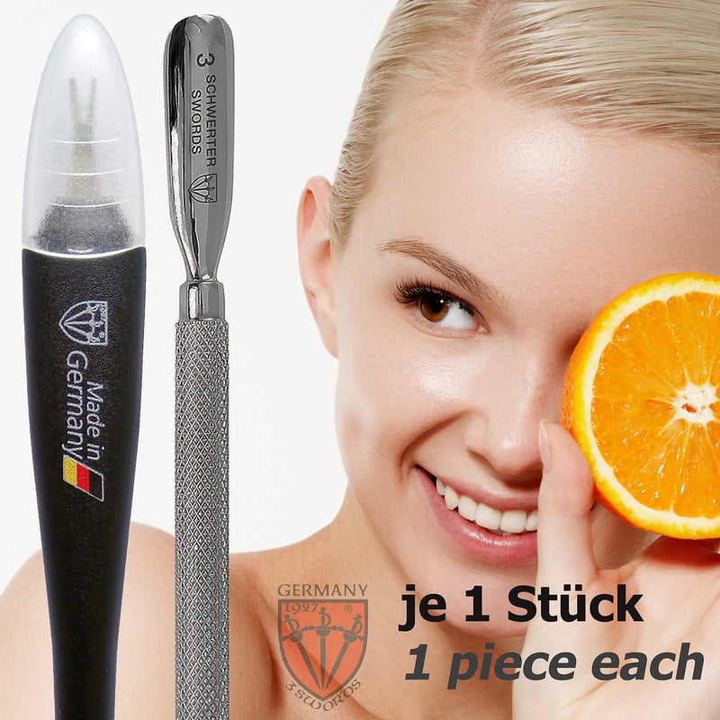 3 Swords Germany - Brand Quality Cuticle Knife Trimmer Remover Cutter (1pc.) and Cuticle Pusher Scratcher (1 pc.) Made in Germany Cuticle Remover and Cuticle Pusher - BeesActive Australia