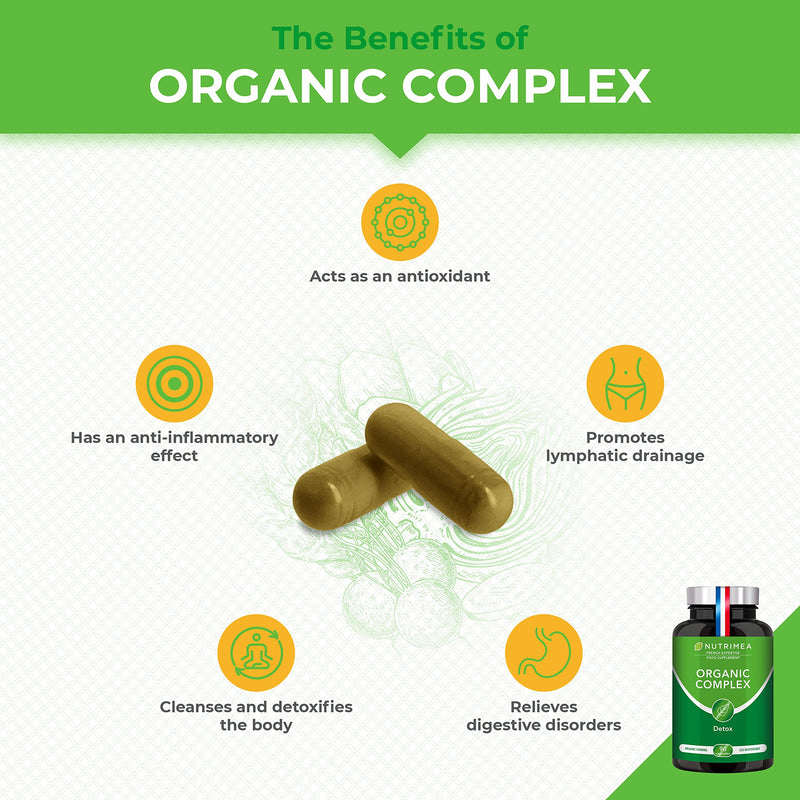 Organic Complex | Detox Supplement: Liver, Intestine & Colon | 100% Natural | Artichoke, Black Radish, Turmeric | Naturally Eliminates Toxins | High Dosage | 90 Vegetarian Capsules | French Expertise Uk - BeesActive Australia