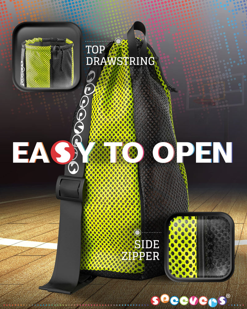 New Mesh Bag For Swimming Gear - 7 Colorful Swimming Bags For Swimmers - Unisex Swim Mesh Bag for Men Women - 35L Mesh Drawstring Backpack with Handle (Xbag Light - Black / Yellow) Xbag Light Black - Yellow - BeesActive Australia