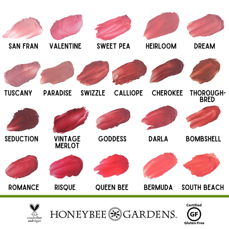 Honeybee Gardens Truly Natural Lipstick, Bermuda | Vegan, Gluten Free, Cruelty Free - BeesActive Australia