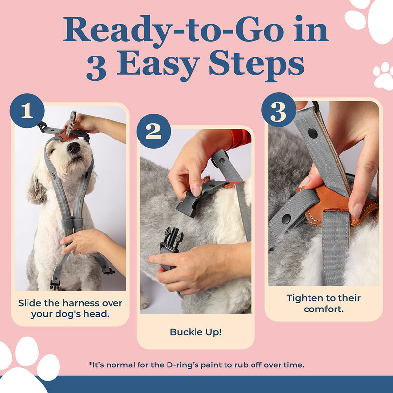 Crown Koni Dog Harness Padded Dog Halter - 11in Lightweight for Walking Large and Medium Canines, Double-Stitched Durable Nylon, Protective Pet Accessory for Your Buddy, Easy to Use Blue Small - BeesActive Australia