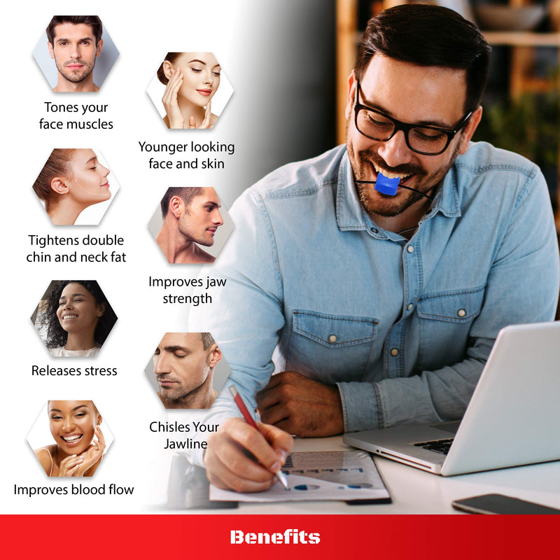 Jawlyne - Jaw Exerciser 3 Pack with 3 Strengths Jawline Toner Exerciser for Men and Women - With Necklace and Storage Containers - BeesActive Australia