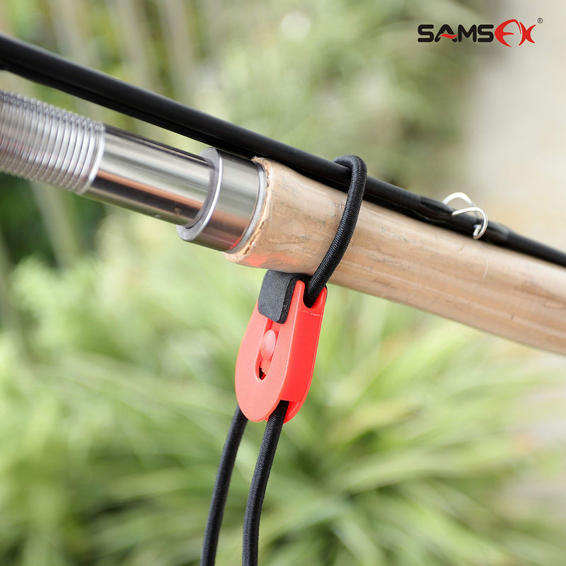 [AUSTRALIA] - SAMSFX Fishing Quick Rod Ties Leash for Pole Holders Organizer Bunngee Cord Straps 20cm / 7.8", S 