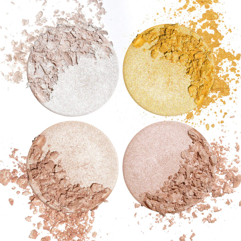 LA Splash Golden Gatsby Collection Old Money Highlighting Palette [White Gold; Gold; Champagne; Pink] - BeesActive Australia