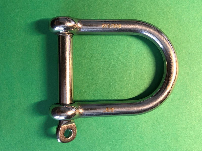 [AUSTRALIA] - Stainless Steel 316 Wide D Shackle 3/8" (10mm) Marine Grade 