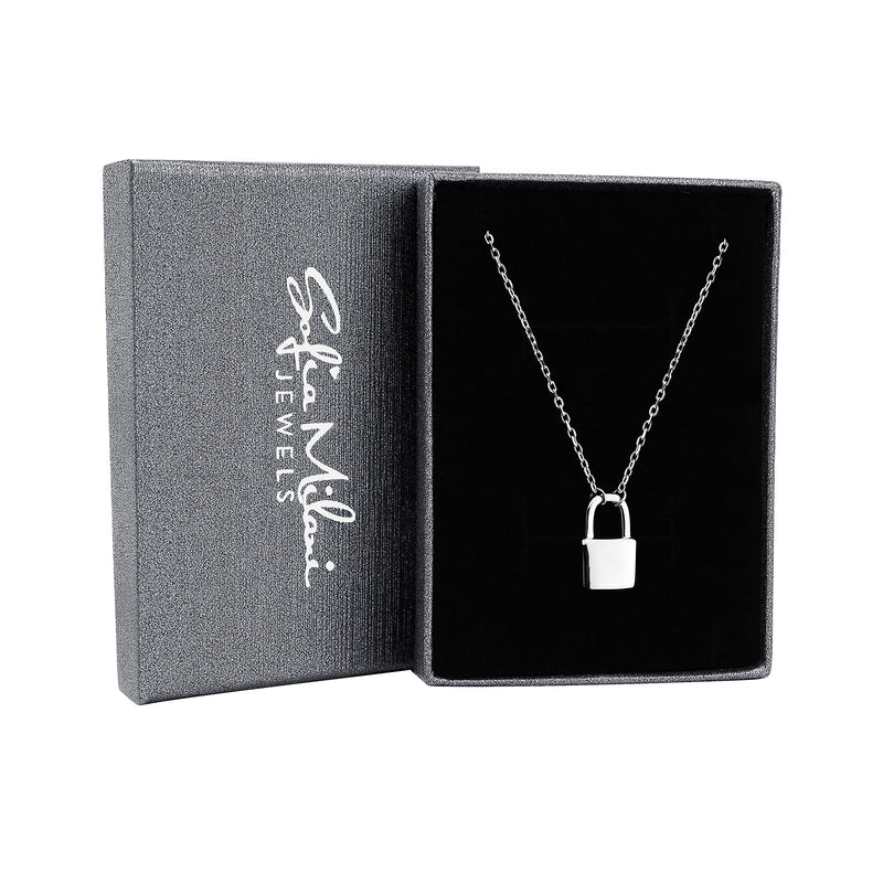 Sofia Milani - Women's Necklace 925 Silver - Lock Pendant - 50373 - BeesActive Australia