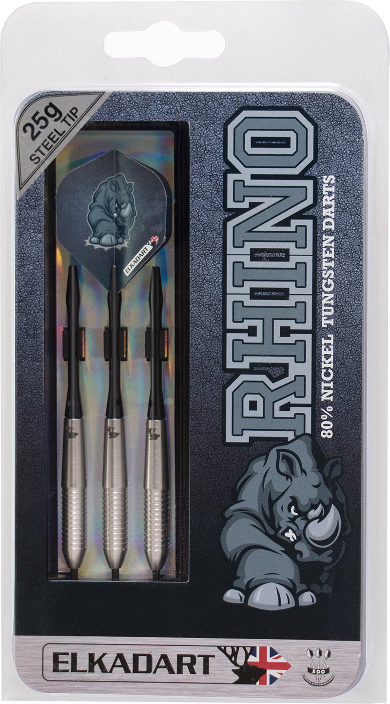 [AUSTRALIA] - Elkadart Rhino 80% Tungsten Steel Tip Darts with Storage/Travel Case 25 Grams 