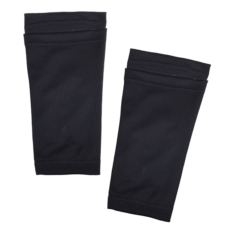 CM Youth Teenager Shin Guard Sleeves, 1 Pair, Black Color, with Marble Pattern Drawstring Pouch Bag - BeesActive Australia