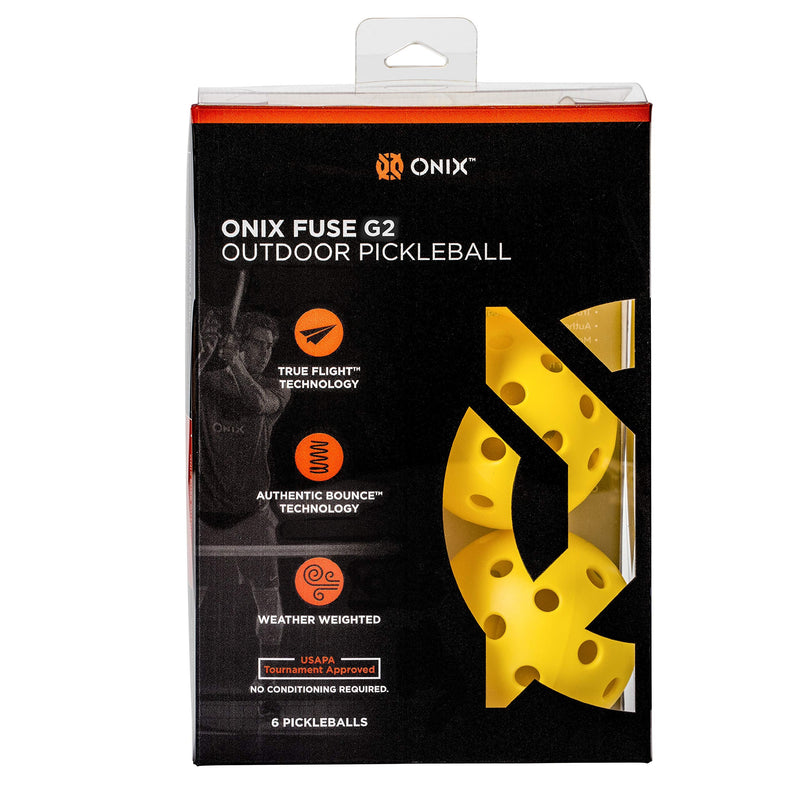 Onix Fuse G2 Outdoor Pickleball - Official Ball of PPA and APP Tours Fuse G2 - 6 Pack - BeesActive Australia