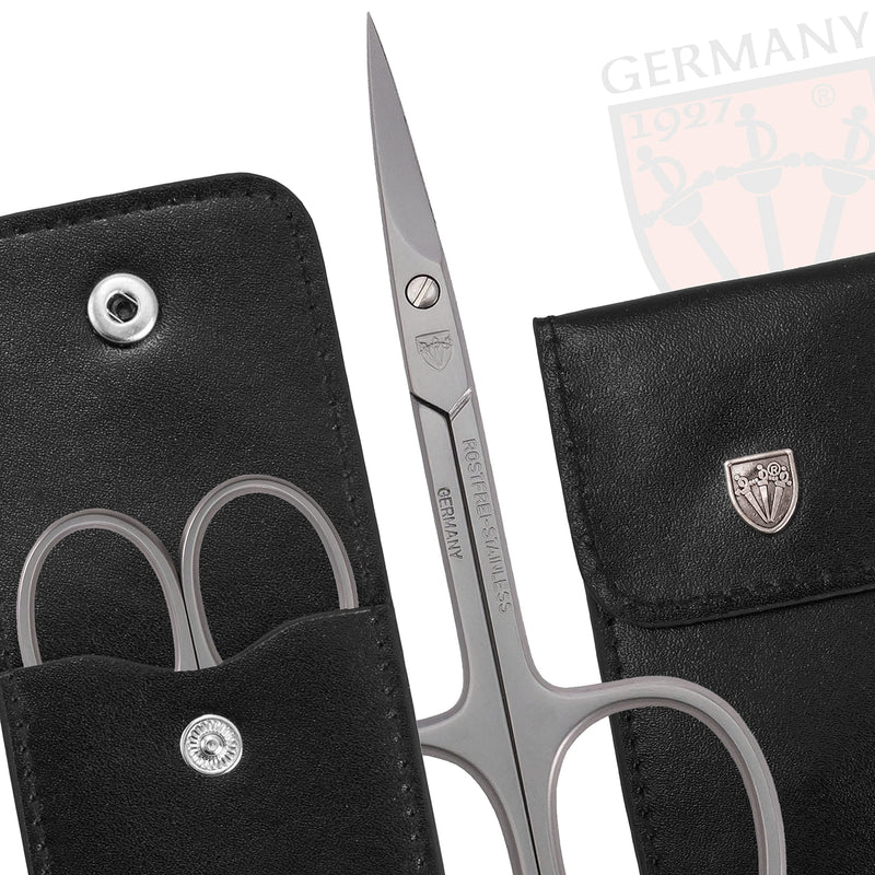 3 Swords Germany Solingen - brand quality STAINLESS STEEL INOX CURVED CUTICLE SCISSORS (1 PIECE) with case for manicure pedicure - nail care by 3 Swords - Made in Germany - BeesActive Australia