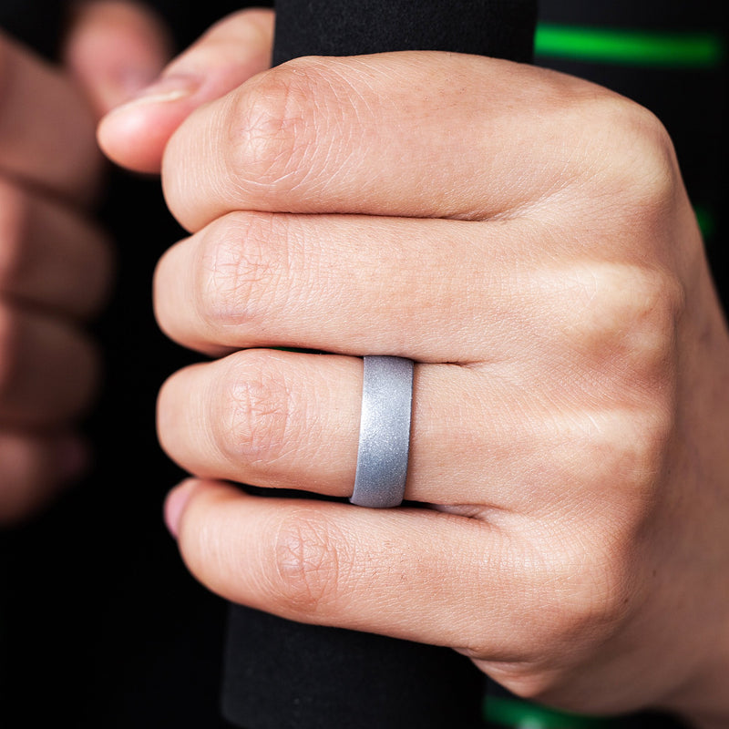 [AUSTRALIA] - ThunderFit Silicone Rings, 7 Rings / 1 Ring Wedding Bands for Men & Women 6mm Wide - 1.65mm Thick Bronze, White, Rose Gold, Women Silver, Light Pink Mix, Marble, Black 6.5 - 7 (17.3mm) 