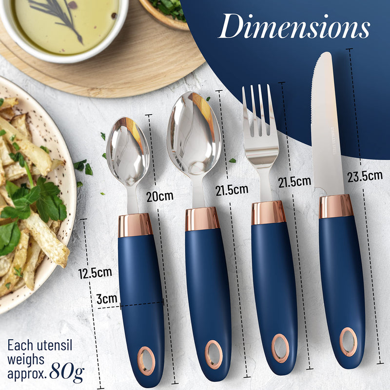 iMedic Designer Easy Grip Cutlery for Adults - 1 Set of Utensils for the Elderly with Adaptive Needs - Eating Utensils for Disabled People and with Parkinson's - Non-weighted Utensils for Hand Tremors Single - BeesActive Australia