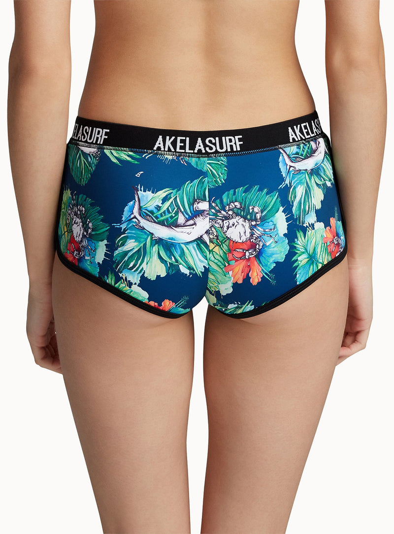 [AUSTRALIA] - Akela Surf Societys Sporty Bikini Bottom Swimwear Patterned Green X-Small 