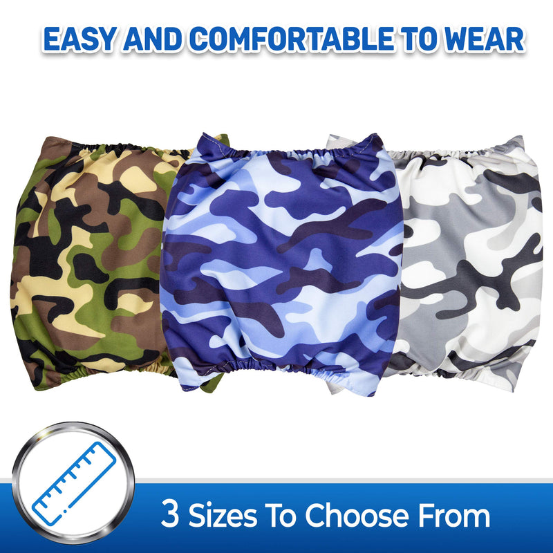 Pet Magasin Male Dog Belly Manner Band Wraps Nappies (3 Pack)… Camo Medium (15"-21" Waist) - BeesActive Australia