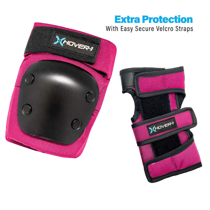 Hover-1 Protective Elbow Pads, Wrist Guards and Knee Pads Set , Pink, Large - BeesActive Australia