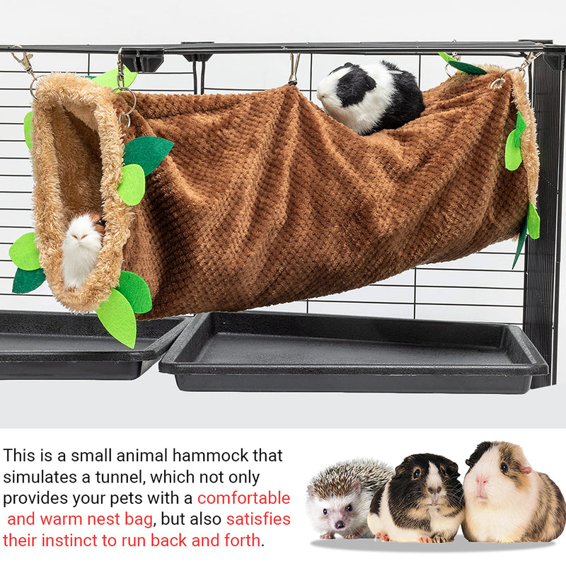 Guinea Pig Tunnel Hammock - Soft Fleece Rat Hammock Hideout for Hamster Ferret Chinchilla Hedgehog Squirrel Small Animals - Swing Pet Hammock House Habitat Cage Accessories for Playing Sleeping - BeesActive Australia